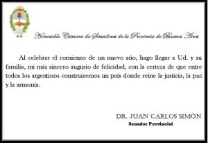 Salutaci�n del senador Juan Carlos Sim�n